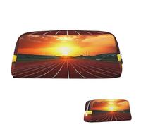 SDTYKHJ Pencil Case Dusk Running Track Big Pencil Bag Portable Coin Pouch Aesthetic Cosmetic Bag Leather Makeup Bag