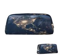 SDTYKHJ Pencil Case Earth from The Outer Space Big Pencil Bag Portable Coin Pouch Aesthetic Cosmetic Bag Leather Makeup Bag