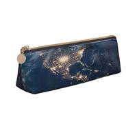 SDTYKHJ Pencil Case Earth from The Outer Space Big Pencil Bag Portable Coin Pouch Aesthetic Cosmetic Bag Leather Makeup Bag