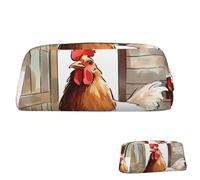 SDTYKHJ Pencil Case Farm Animals Big Pencil Bag Portable Coin Pouch Aesthetic Cosmetic Bag Leather Makeup Bag, Gold, One Size