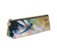 SDTYKHJ Pencil Case Flying Dragonflies Lily Flower Big Pencil Bag Portable Coin Pouch Aesthetic Cosmetic Bag Leather Makeup Bag