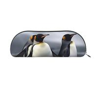 SDTYKHJ Pencil Case Funny Penguins Big Pencil Bag Portable Coin Pouch Aesthetic Cosmetic Bag Leather Makeup Bag, Gold, One size