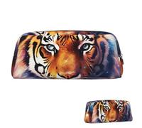 SDTYKHJ Pencil Case Galaxy Tiger Big Pencil Bag Portable Coin Pouch Aesthetic Cosmetic Bag Leather Makeup Bag
