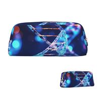 SDTYKHJ Pencil Case Genetic Helix Big Pencil Bag Portable Coin Pouch Aesthetic Cosmetic Bag Leather Makeup Bag, Gold, One Size