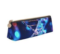 SDTYKHJ Pencil Case Genetic Helix Big Pencil Bag Portable Coin Pouch Aesthetic Cosmetic Bag Leather Makeup Bag