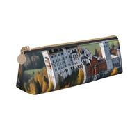 SDTYKHJ Pencil Case Germany Neuschwanstein Castle Big Pencil Bag Portable Coin Pouch Aesthetic Cosmetic Bag Leather Makeup Bag