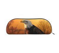 SDTYKHJ Pencil Case Golden Sunset Bald Eagle Big Pencil Bag Portable Coin Pouch Aesthetic Cosmetic Bag Leather Makeup Bag