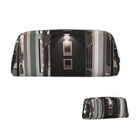 SDTYKHJ Pencil Case Hallway Decor Big Pencil Bag Portable Coin Pouch Aesthetic Cosmetic Bag Leather Makeup Bag, Silver, One size