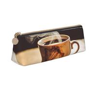 SDTYKHJ Pencil Case Hot coffee Big Pencil Bag Portable Coin Pouch Aesthetic Cosmetic Bag Leather Makeup Bag