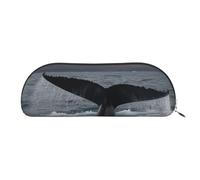 SDTYKHJ Pencil Case Humpback Whale Tail Big Pencil Bag Portable Coin Pouch Aesthetic Cosmetic Bag Leather Makeup Bag, Silver, One Size
