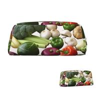 SDTYKHJ Pencil Case Introduction of Various Vegetables Big Pencil Bag Portable Coin Pouch Aesthetic Cosmetic Bag Leather Makeup Bag