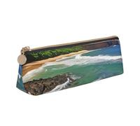 SDTYKHJ Pencil Case Kauai Hawaii Seashore Big Pencil Bag Portable Coin Pouch Aesthetic Cosmetic Bag Leather Makeup Bag