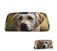 SDTYKHJ Pencil Case Labrador Big Pencil Bag Portable Coin Pouch Aesthetic Cosmetic Bag Leather Makeup Bag, Silver, One Size