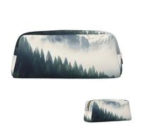 SDTYKHJ Pencil Case Landscape Mountain Big Pencil Bag Portable Coin Pouch Aesthetic Cosmetic Bag Leather Makeup Bag, Gold, One Size