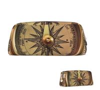 SDTYKHJ Pencil Case Law of the Compass Navigation Big Pencil Bag Portable Coin Pouch Aesthetic Cosmetic Bag Leather Makeup Bag