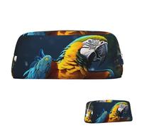 SDTYKHJ Pencil Case Macaw Big Pencil Bag Portable Coin Pouch Aesthetic Cosmetic Bag Leather Makeup Bag, Silver, One Size
