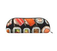 SDTYKHJ Pencil Case Many Sushi Food Big Pencil Bag Portable Coin Pouch Aesthetic Cosmetic Bag Leather Makeup Bag, Gold, One Size