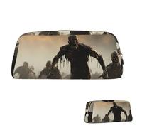 SDTYKHJ Pencil Case Many Zombie Big Pencil Bag Portable Coin Pouch Aesthetic Cosmetic Bag Leather Makeup Bag, Gold, One size