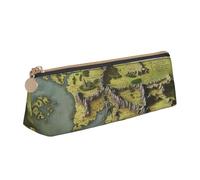 SDTYKHJ Pencil Case Middle Earth Map Big Pencil Bag Portable Coin Pouch Aesthetic Cosmetic Bag Leather Makeup Bag