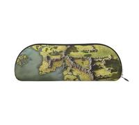SDTYKHJ Pencil Case Middle Earth Map Big Pencil Bag Portable Coin Pouch Aesthetic Cosmetic Bag Leather Makeup Bag, Silver, One Size