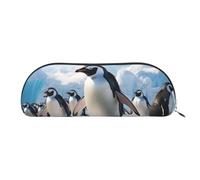SDTYKHJ Pencil Case Penguins Big Pencil Bag Portable Coin Pouch Aesthetic Cosmetic Bag Leather Makeup Bag