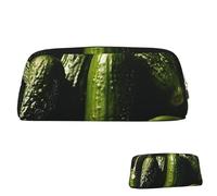 SDTYKHJ Pencil Case Pickle Big Pencil Bag Portable Coin Pouch Aesthetic Cosmetic Bag Leather Makeup Bag, Gold, One Size