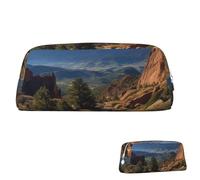 SDTYKHJ Pencil Case Pikes Peak Colorado Big Pencil Bag Portable Coin Pouch Aesthetic Cosmetic Bag Leather Makeup Bag, Silver, One Size