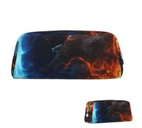 SDTYKHJ Pencil Case Planet Ice and Fire Big Pencil Bag Portable Coin Pouch Aesthetic Cosmetic Bag Leather Makeup Bag