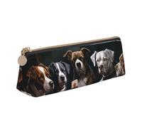 SDTYKHJ Pencil Case Playing Poker Dogs Big Pencil Bag Portable Coin Pouch Aesthetic Cosmetic Bag Leather Makeup Bag