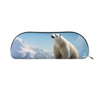 SDTYKHJ Pencil Case Polar Bear Penguin Big Pencil Bag Portable Coin Pouch Aesthetic Cosmetic Bag Leather Makeup Bag, Silver, One size
