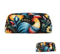 SDTYKHJ Pencil Case Polish Folk art Pattern Big Pencil Bag Portable Coin Pouch Aesthetic Cosmetic Bag Leather Makeup Bag