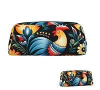 SDTYKHJ Pencil Case Polish Folk art Pattern Big Pencil Bag Portable Coin Pouch Aesthetic Cosmetic Bag Leather Makeup Bag