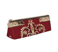 SDTYKHJ Pencil Case Red crown Big Pencil Bag Portable Coin Pouch Aesthetic Cosmetic Bag Leather Makeup Bag