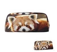 SDTYKHJ Pencil Case Red panda Big Pencil Bag Portable Coin Pouch Aesthetic Cosmetic Bag Leather Makeup Bag, Gold, One size