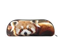 SDTYKHJ Pencil Case Red panda Big Pencil Bag Portable Coin Pouch Aesthetic Cosmetic Bag Leather Makeup Bag