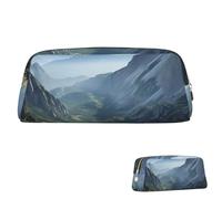 SDTYKHJ Pencil Case Rock Mountain Big Pencil Bag Portable Coin Pouch Aesthetic Cosmetic Bag Leather Makeup Bag, Gold, One size