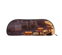 SDTYKHJ Pencil Case Sunset in Budapest Big Pencil Bag Portable Coin Pouch Aesthetic Cosmetic Bag Leather Makeup Bag, Gold, One Size