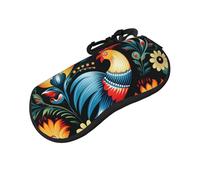 SDTYKHJ Polish Folk art Pattern Glasses Case Ultra Light Sunglasses Case Travel Zipper Eyeglass Case Protector Unisex, Black, One size