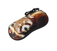 SDTYKHJ Red panda Glasses Case Ultra Light Sunglasses Case Travel Zipper Eyeglass Case Protector Unisex, Black, One size
