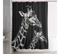 SDTYKHJ Shower Curtain with 12 Hooks Heavy Duty Thick Waterproof Shower Curtain for Bathroom Black Giraffe Farmhouse Bathroom Curtain Decorative Bath Curtain for Bath Decor 72"x 60"