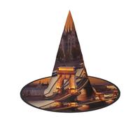 SDTYKHJ Sunset in Budapest Halloween Witch Hat for Women Men Wide Brim Foldable Witches Hats Party Cosplay Costume Hat 1
