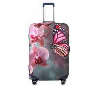 SDTYKHJ Travel Luggage Cover Fashion Suitcase Protector Orchid Flower Butterfly Spring Spandex Baggage Covers Washable Suitcase Covers Anti-Scratch Luggage Cover Protectors Fits 18-32 Inch Suitcases