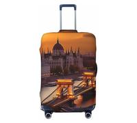 SDTYKHJ Travel Luggage Cover Fashion Suitcase Protector Sunset in Budapest Spandex Baggage Covers Washable Suitcase Covers Anti-Scratch Luggage Cover Protectors Fits 18-32 Inch Suitcases, Black, L