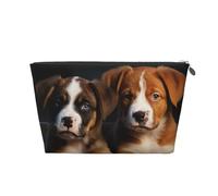 SDTYKHJ Travel Makeup Bag Large Capacity Cosmetic Bags for Women,Waterproof Portable Shaving Bag Small Toiletry Bag Puppies Dogs Pets Animals Leather Cosmetic Organizer Bags for Traveling, Silver, One