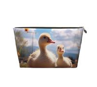 SDTYKHJ Travel Makeup Bag Large Capacity Cosmetic Bags for Women,Waterproof Portable Shaving Bag Small Toiletry Bag Cute Goose Leather Cosmetic Organizer Bags for Traveling, Gold, One Size