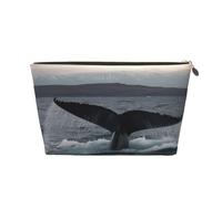 SDTYKHJ Travel Makeup Bag Large Capacity Cosmetic Bags for Women,Waterproof Portable Shaving Bag Small Toiletry Bag Humpback Whale Tail Leather Cosmetic Organizer Bags for Traveling, Gold, One Size