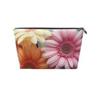 SDTYKHJ Travel Makeup Bag Large Capacity Cosmetic Bags for Women,Waterproof Portable Shaving Bag Small Toiletry Bag Colorful Daisy Flower Leather Cosmetic Organizer Bags for Traveling, Silver, One
