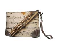 SDTYKHJ Women's Leather Wristlet Purses Clutch Wallet Flute Music Handbag Ladies Evening Bag Cell Phone Pouch Bag