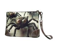 SDTYKHJ Women's Leather Wristlet Purses Clutch Wallet Funny Spider Handbag Ladies Evening Bag Cell Phone Pouch Bag