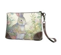 SDTYKHJ Women's Leather Wristlet Purses Clutch Wallet Garden Bunny Handbag Ladies Evening Bag Cell Phone Pouch Bag